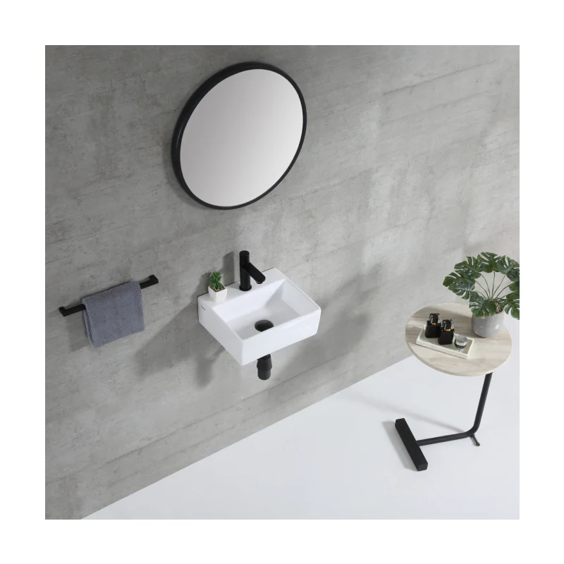 Rubine VENTO 33M Wall-Hung / Countertop Rectangular Ceramic Basin - Image 4