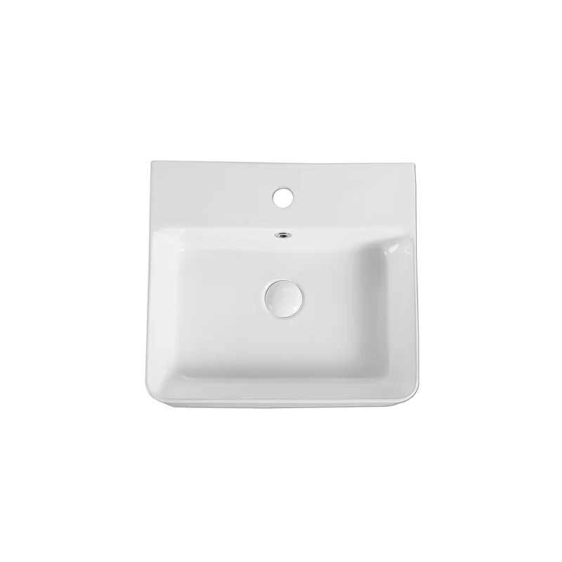 Rubine VENTO 46M Wall-Hung / Countertop Rectangular Ceramic Basin - Image 2