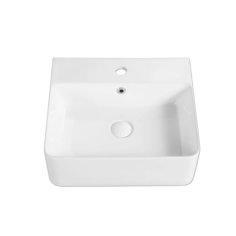 Rubine VENTO 46M Wall-Hung / Countertop Rectangular Ceramic Basin - Image 3