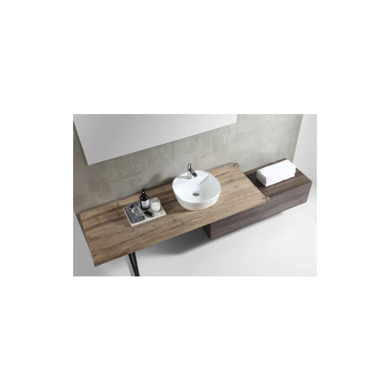 Rubine VENTO 46M Wall-Hung / Countertop Rectangular Ceramic Basin - Image 4