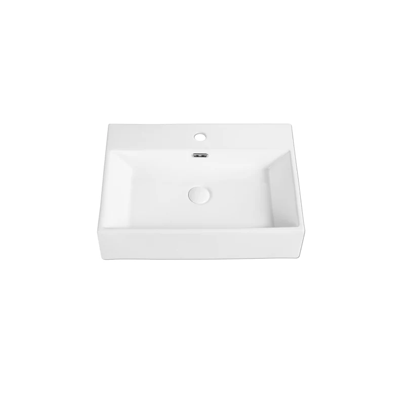 Rubine VENTO 50M Wall-Hung / Countertop Rectangular Ceramic Basin - Image 2