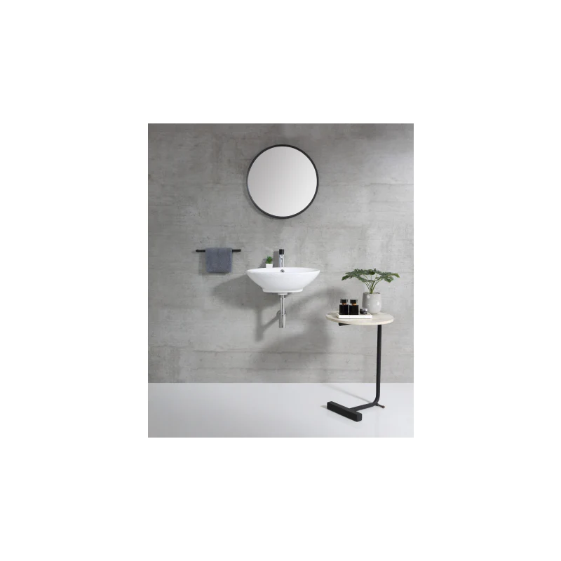 Rubine VENTO 53M Wall-Hung Oval Ceramic Basin - Image 4