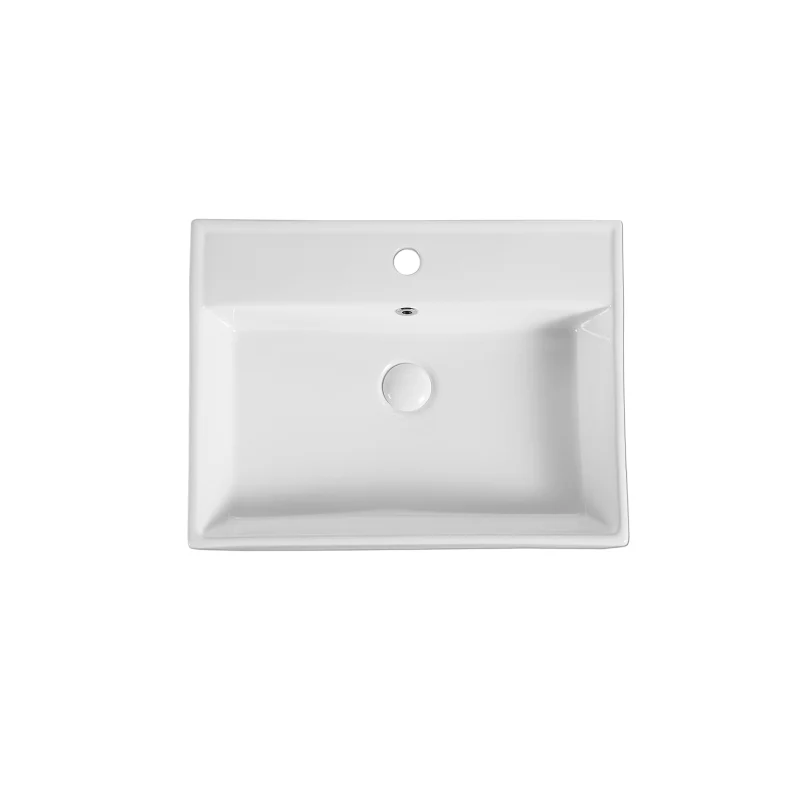 Rubine VENTO 58M Wall-Hung / Countertop Rectangular Ceramic Basin - Image 2