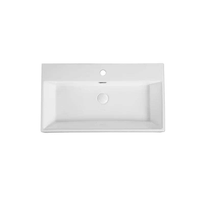 Rubine VENTO 75M Wall-Hung / Countertop Rectangular Ceramic Basin - Image 2
