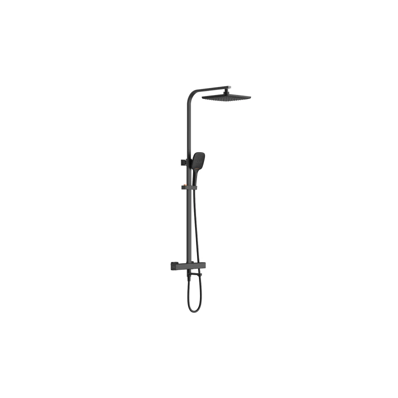 Rubine RSC-THERMO-S41-BK Thermo Square Rainshower Column With Mixer Shelf (Matte Black) - Image 3