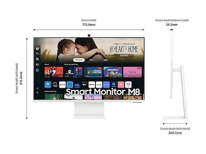 Samsung 32" Smart Monitor M8 M80D White UHD 4K VA - Image 5