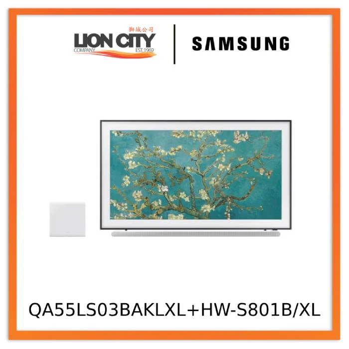 Samsung 55" The Frame LS03B QLED 4K Smart TV + Ultra Slim Soundbar HW-S801B 3.1.2ch Sub Woofer