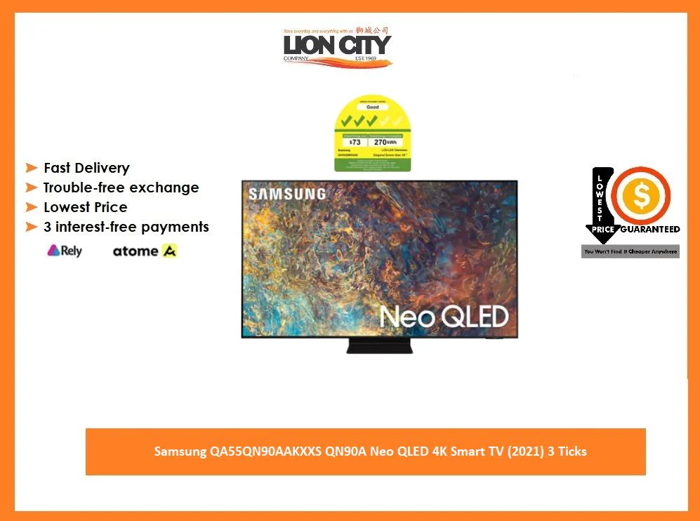 Samsung QA55QN90AAKXXS QN90A Neo QLED 4K Smart TV (2021) 3 Ticks