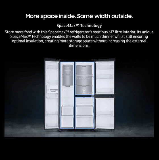 SAMSUNG RS63R5584SL/SS 630L SPACEMAX MULTI SIDE-BY-SIDE DOOR FRIDGE (2 TICKS) - Image 5