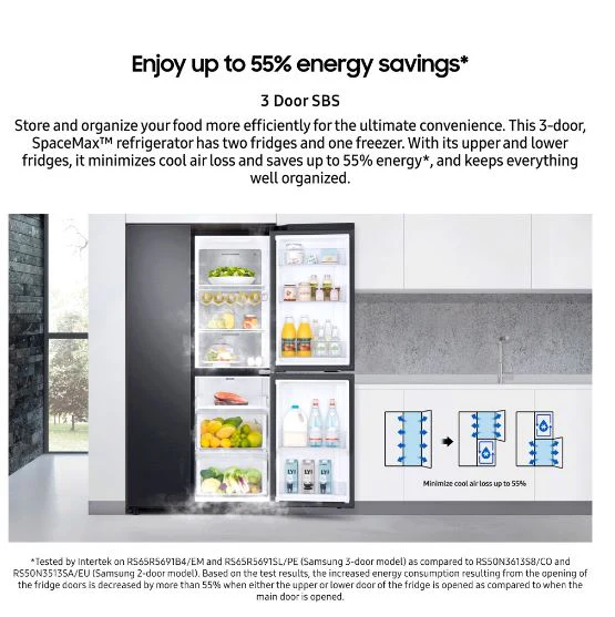 SAMSUNG RS63R5584SL/SS 630L SPACEMAX MULTI SIDE-BY-SIDE DOOR FRIDGE (2 TICKS) - Image 6