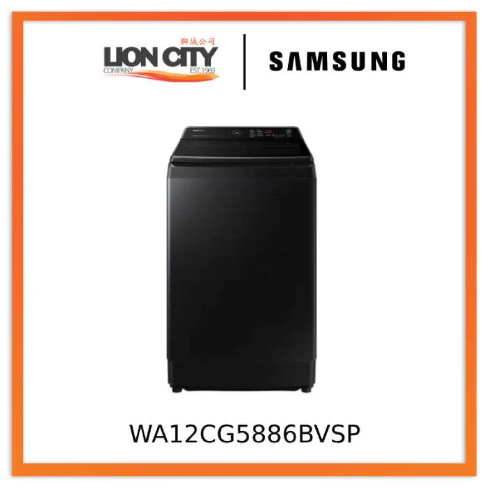 Samsung WA12CG5886BVSP 12.5kg Top Load Washing Machine with Ecobubble™, 3 Ticks