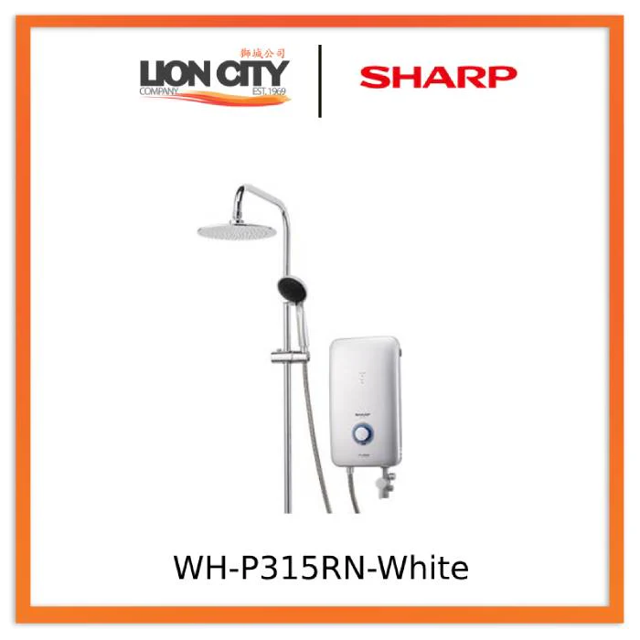 Sharp WH-P315RN Instant Water Heater with DC Pump and Rain Shower Set Black/White - Image 3