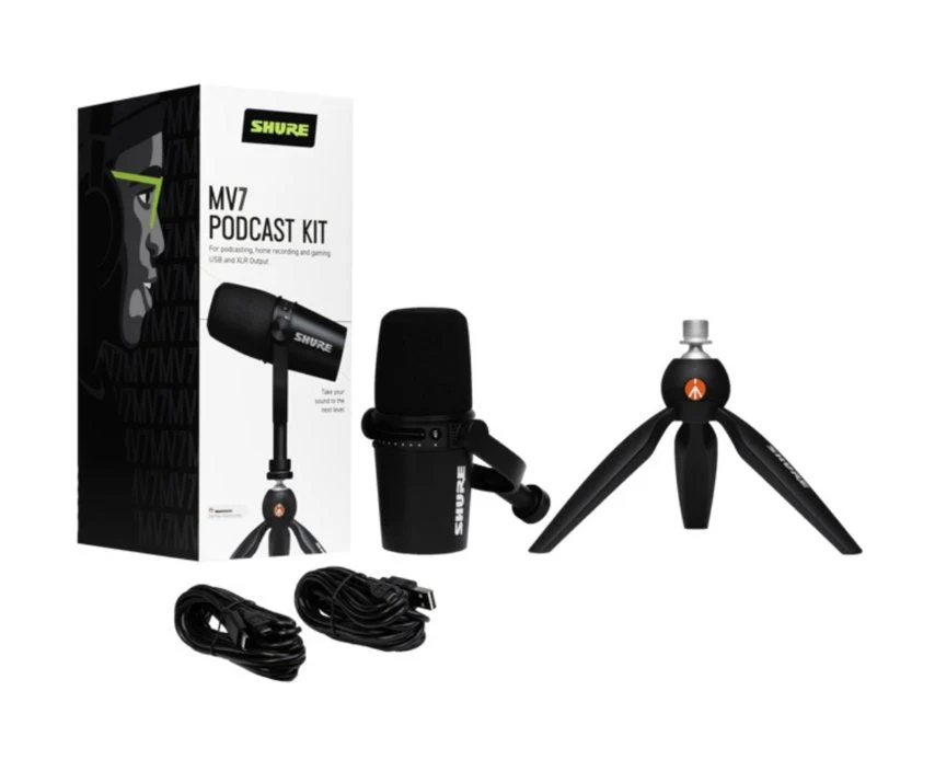 Shure MV7 Dynamic Podcasting Microphone XLR/USB Output Black - Image 3