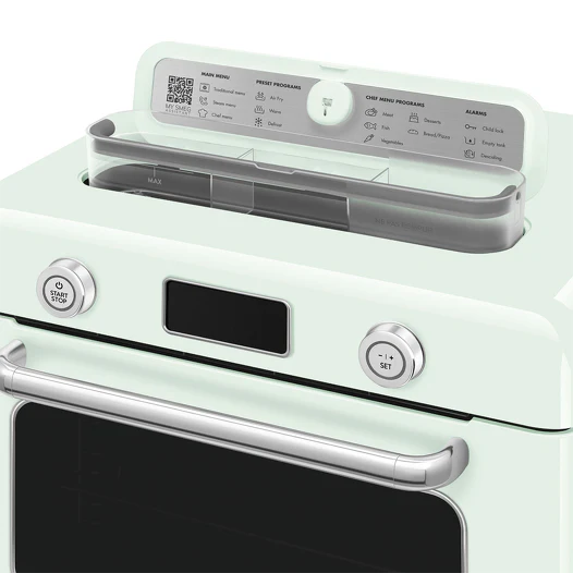 SMEG 10-in-1 Multifunction Countertop Combi Steam Oven Pastel Green - Image 4
