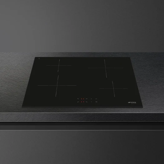 SMEG 60cm Induction Hob 4 Zones Black Glass - Image 6