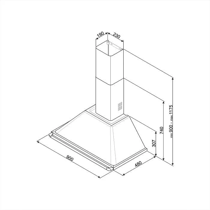 Smeg KT90BLE 90 cm Victoria Aesthetic Decorative Wall Hood - Image 4