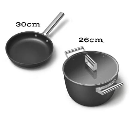 Smeg CKFC2611 30cm Frying Pan + CKFF3001 26cm Casserole with Lid - Image 2