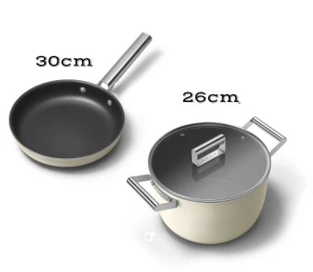 Smeg CKFC2611 30cm Frying Pan + CKFF3001 26cm Casserole with Lid - Image 4