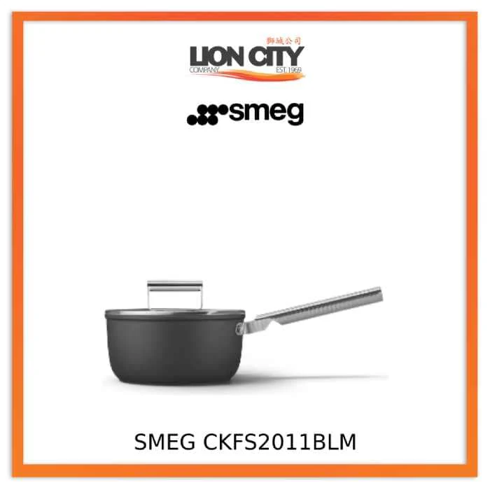 Smeg CKFS2011BLM/CRM/RDM Non-Stick Saucepan Cookware, Black 50's Style Aesthetic