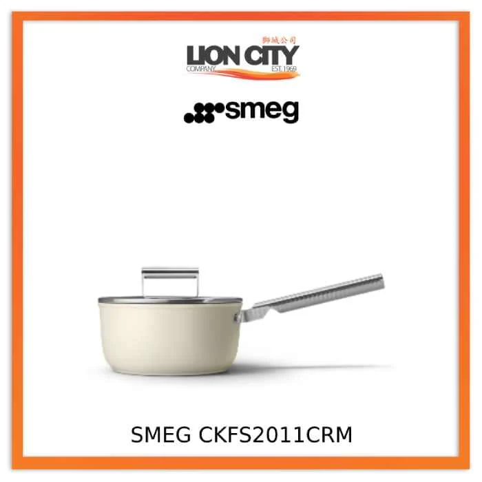 Smeg CKFS2011BLM/CRM/RDM Non-Stick Saucepan Cookware, Black 50's Style Aesthetic - Image 4