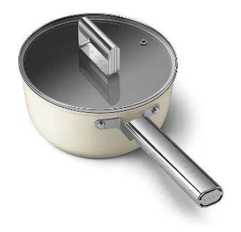 Smeg CKFS2011BLM/CRM/RDM Non-Stick Saucepan Cookware, Black 50's Style Aesthetic - Image 5