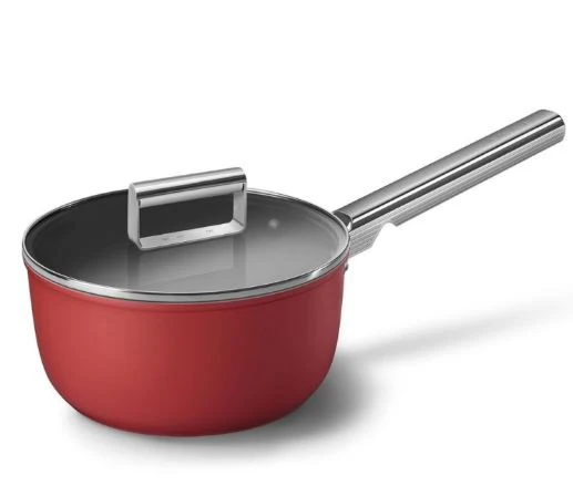 Smeg CKFS2011BLM/CRM/RDM Non-Stick Saucepan Cookware, Black 50's Style Aesthetic - Image 8