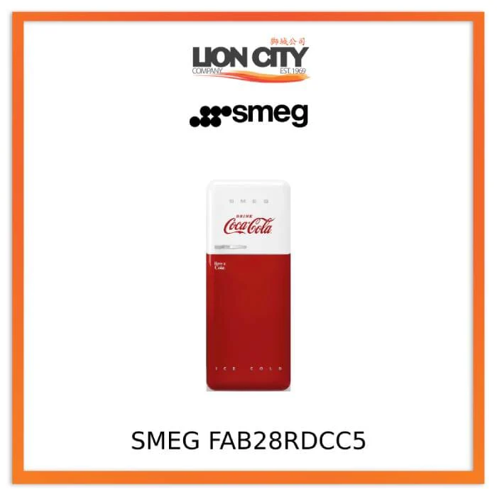 Smeg FAB28RDCC5 Free Standing Refrigerator One Door, Decorated / Special 50's Style Aesthetic