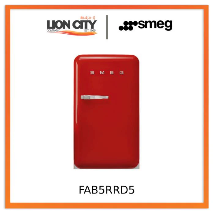 Smeg FAB5RPK5/RCR5/RRD5/RBL5/RWH5/ROR5/RPG5/RPB5 Free Standing Refrigerator One Door, Pink 50's Style Aesthetic - Image 5