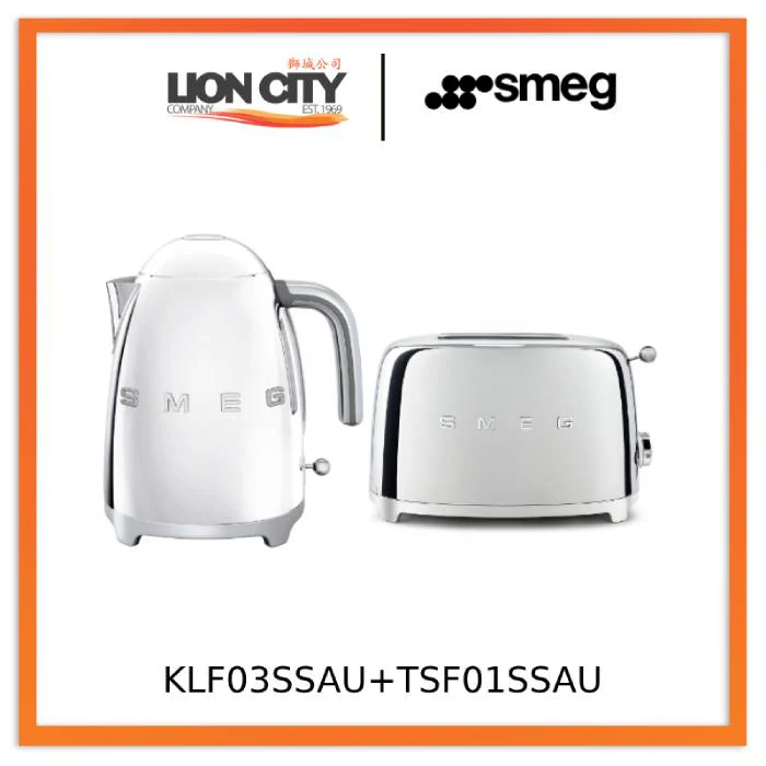 Smeg KLF03SSAU/RGAU + TSF02SSAU/RGAU Breakfast Set, 1.7L Kettle & Toaster