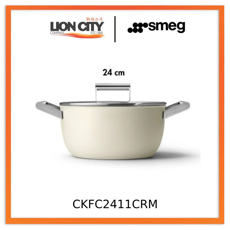Smeg CKFC2411BLM/CRM/RDM Non-Stick Casserole Dish Cookware  50's Style Aesthetic - Image 5