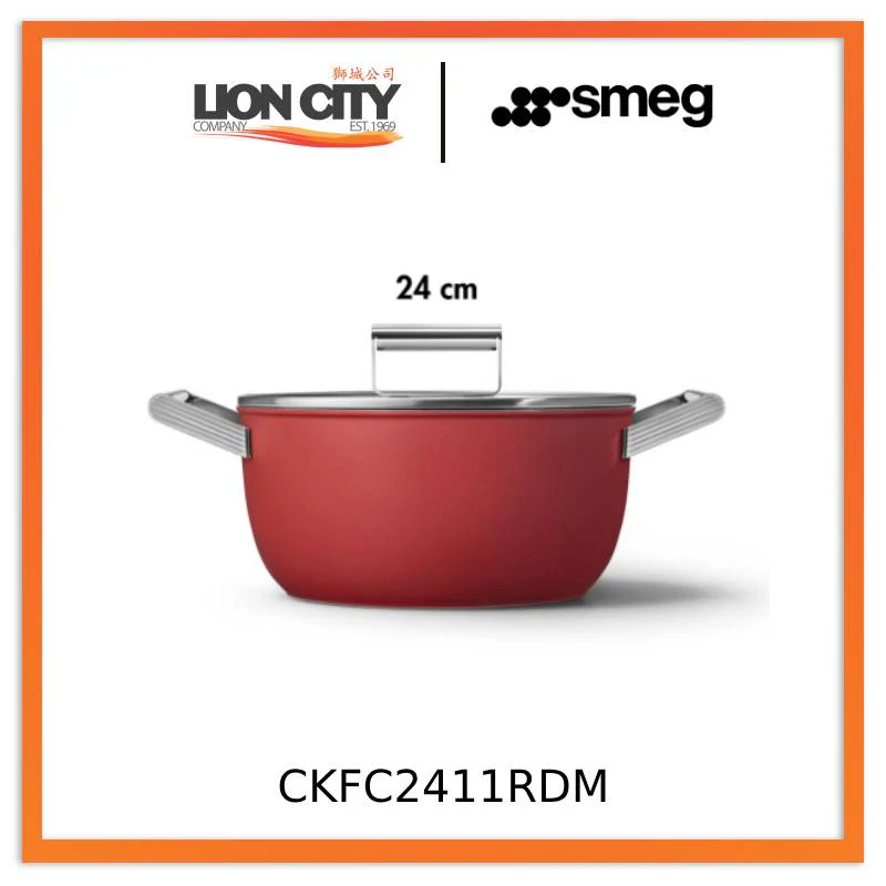 Smeg CKFC2411BLM/CRM/RDM Non-Stick Casserole Dish Cookware  50's Style Aesthetic - Image 9