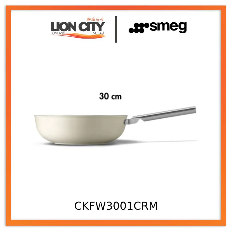 Smeg CKFW3001BLM/CRM/RDM Non-Stick Wok Cookware 50's Style Aesthetic - Image 5