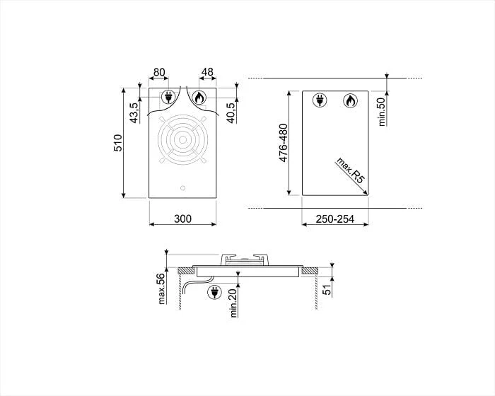 Smeg PC31GNO 30 cm Gas Hob Classica Aesthetic - Image 4