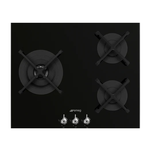 SMEG PV363LN 60cm Gas Hob with 3 Burners Black