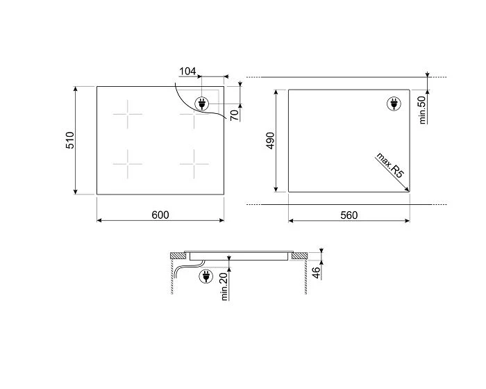 Smeg SIM662WLDR 90 cm Induction Hob - Image 5
