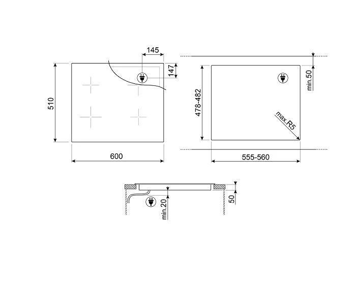 Smeg SIM6644R 60 cm Induction Hob - Image 4
