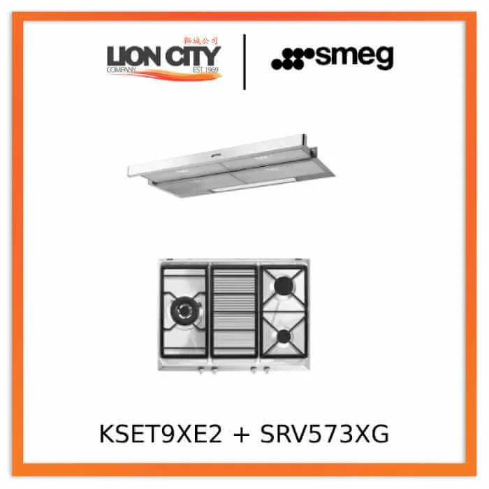 Smeg SRV573XG 70cm Stainless Steel Gas Hob + KSET9XE2 90cm Telescopic Hood