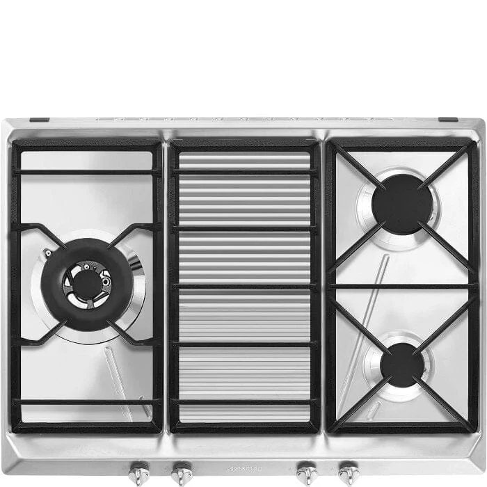 Smeg SRV573XG 70cm Stainless Steel Gas Hob + KSET9XE2 90cm Telescopic Hood - Image 3