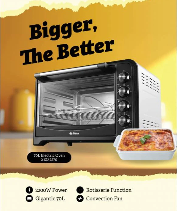 Sona SEO 227070L Electric Oven - Image 4
