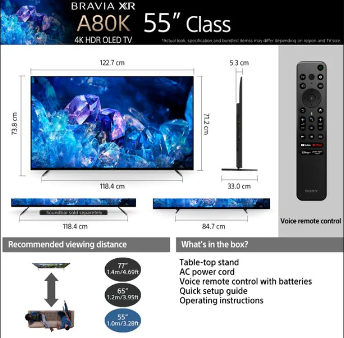 Sony XR-55A80K 55" A80K BRAVIA XR OLED 4K Ultra HD Smart TV (Google TV) - Image 4