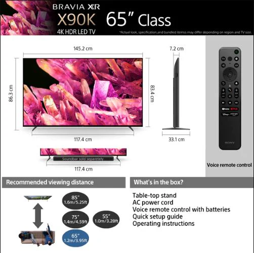 Sony XR-65X90K 65" X90K BRAVIA XR 4K Ultra HD Smart TV (Google TV) - Image 3