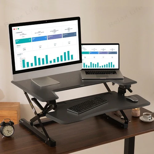 Standing Desktop Elevating Workbench Folding Computer Desk Standing Workstation Computer Stand - Image 5