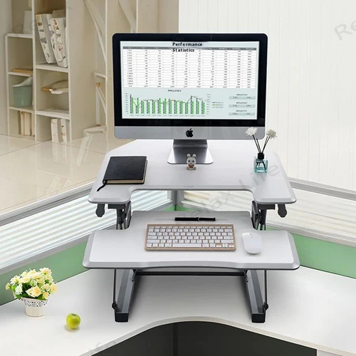 Standing Desktop Elevating Workbench Folding Computer Desk Standing Workstation Computer Stand - Image 8