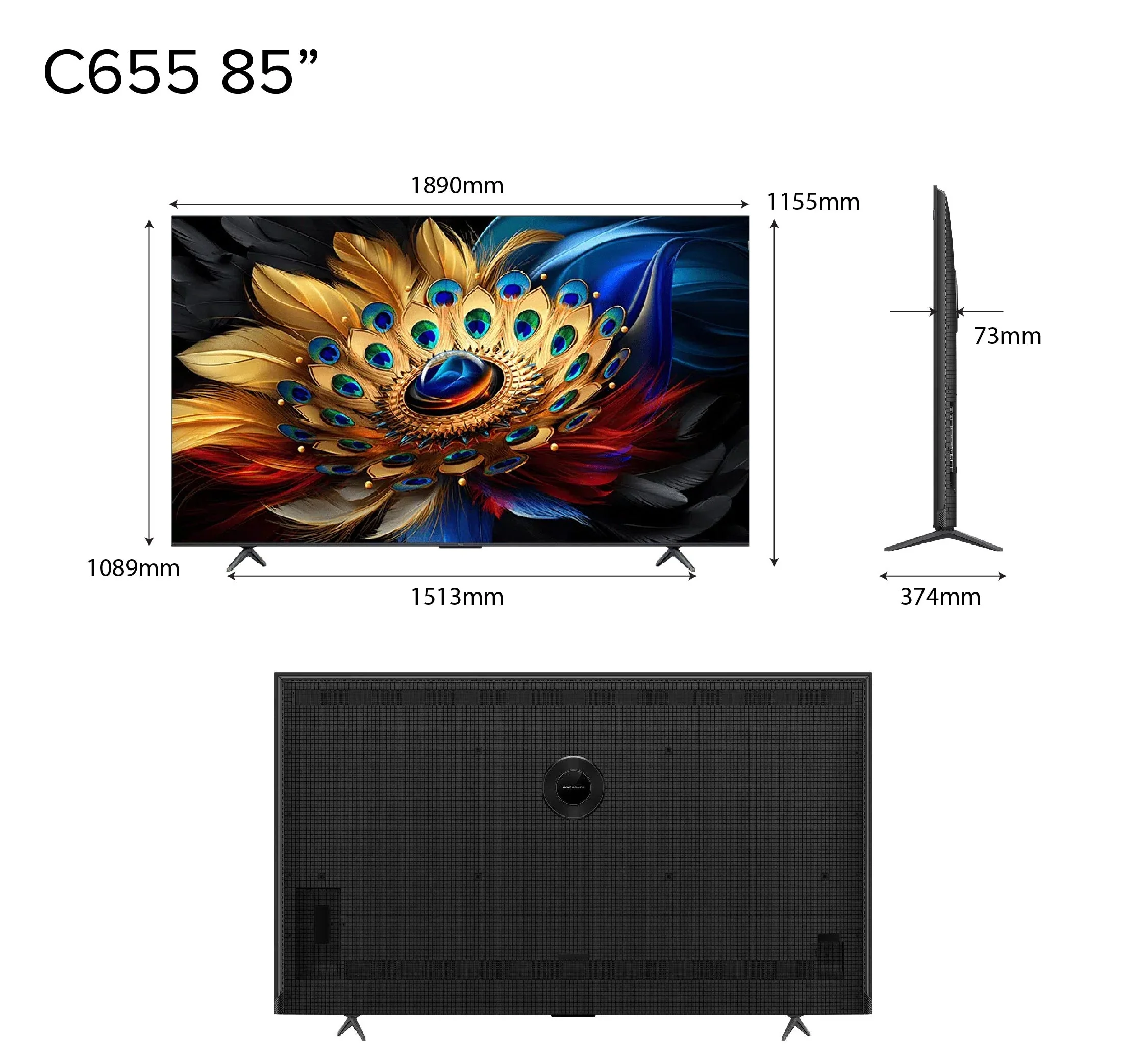TCL C655 4K QLED Pro 75" TV With Onkyo Subwoofer And AI Eye Care - Image 4