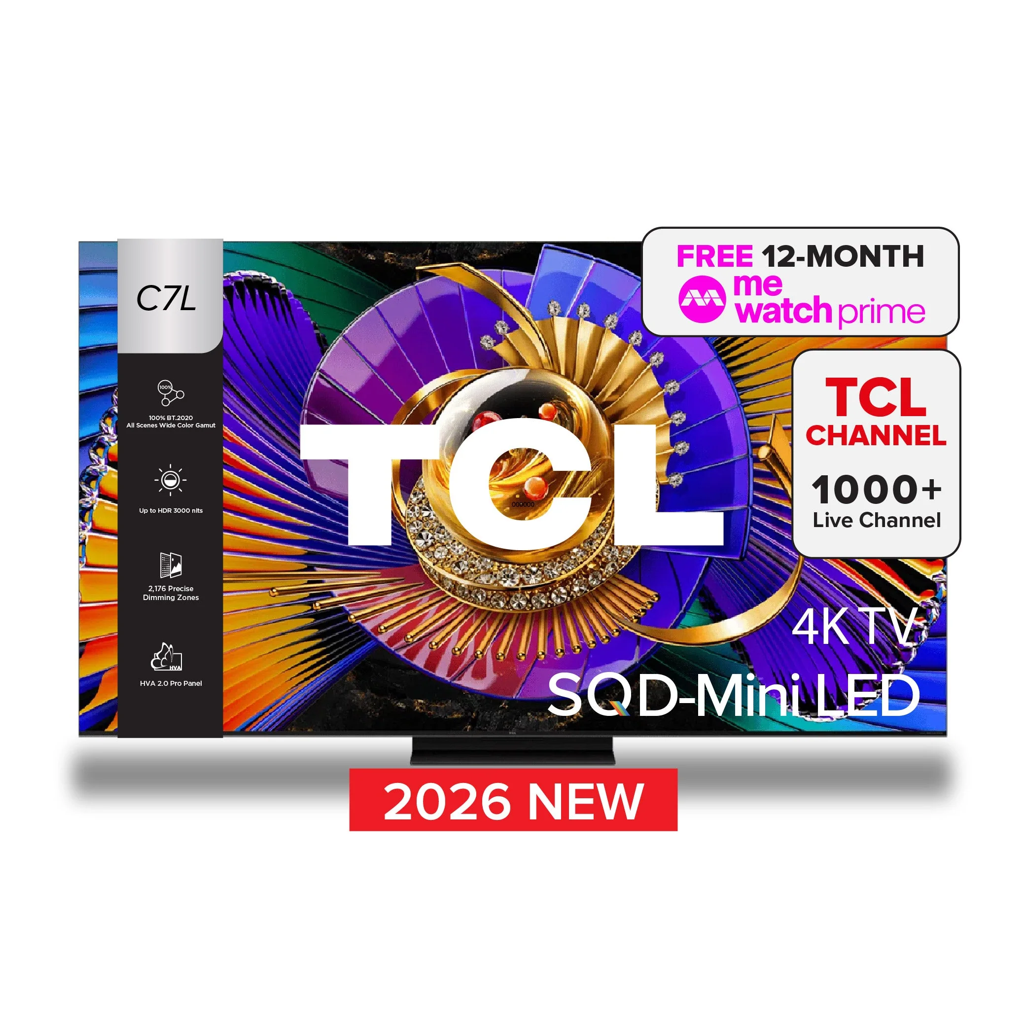 TCL C7L QD-MiniLED 4K TV 55-75-inch, 1624 Zones, 3000 nits - Image 2