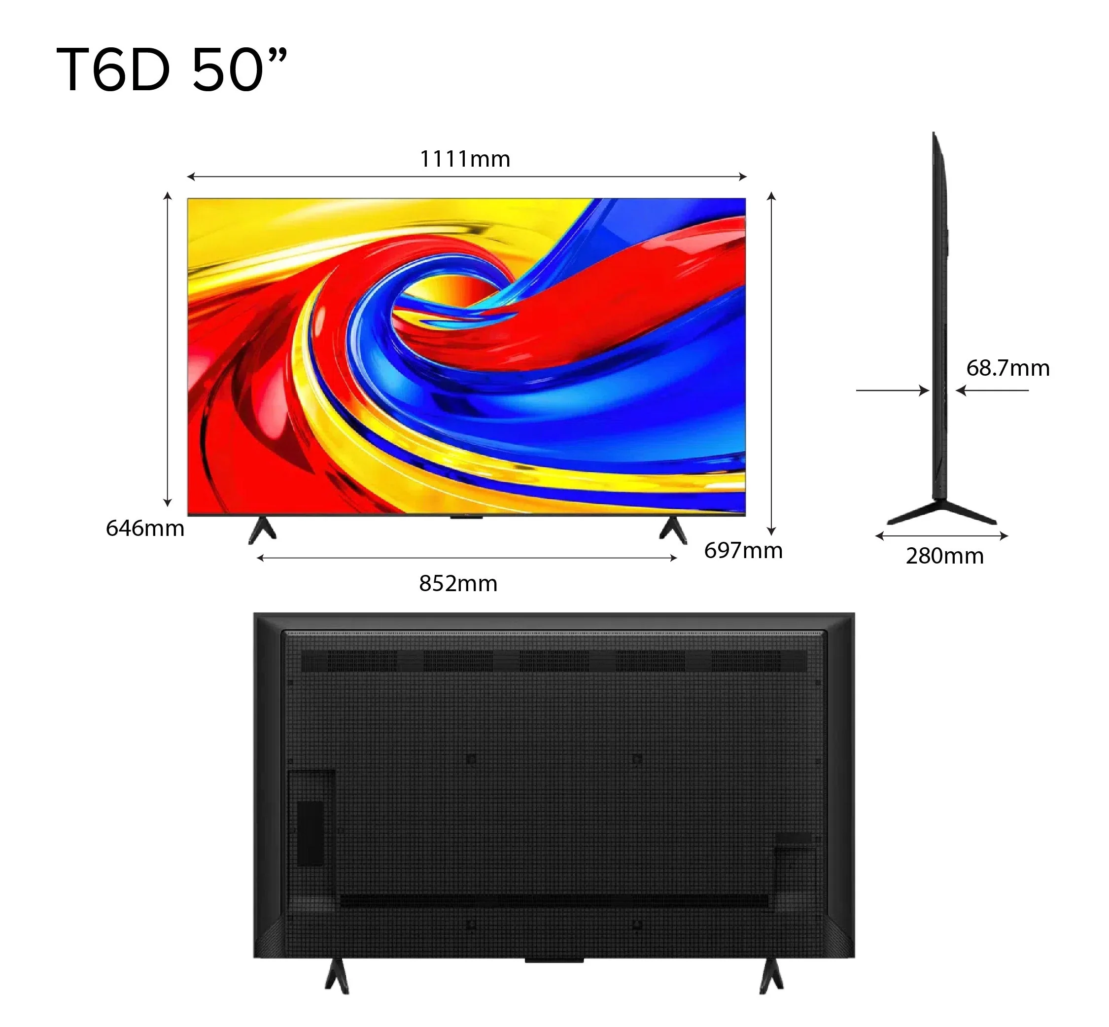 TCL T6D Premium QLED 4K UHD Google TV 50 Inch - Image 5