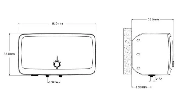 Tecno Uno TSH 20N Storage Tank Heater White 20L - Image 3