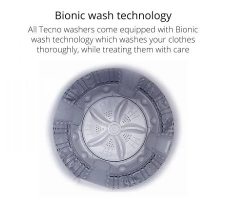 Tecno Uno TWA 8088 Washer Light Grey 8.0 kg, Full Auto - Image 4