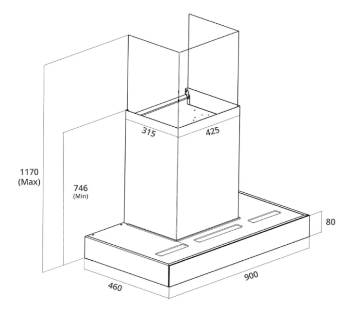 Tecno 90cm Chimney Hood KD 5088 Package 2 - Image 3