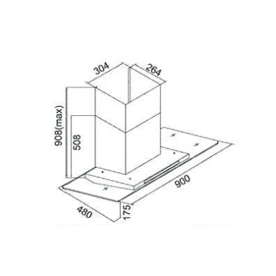 Tecno 90cm Chimney Hood KP 9988 Package 1 - Image 3